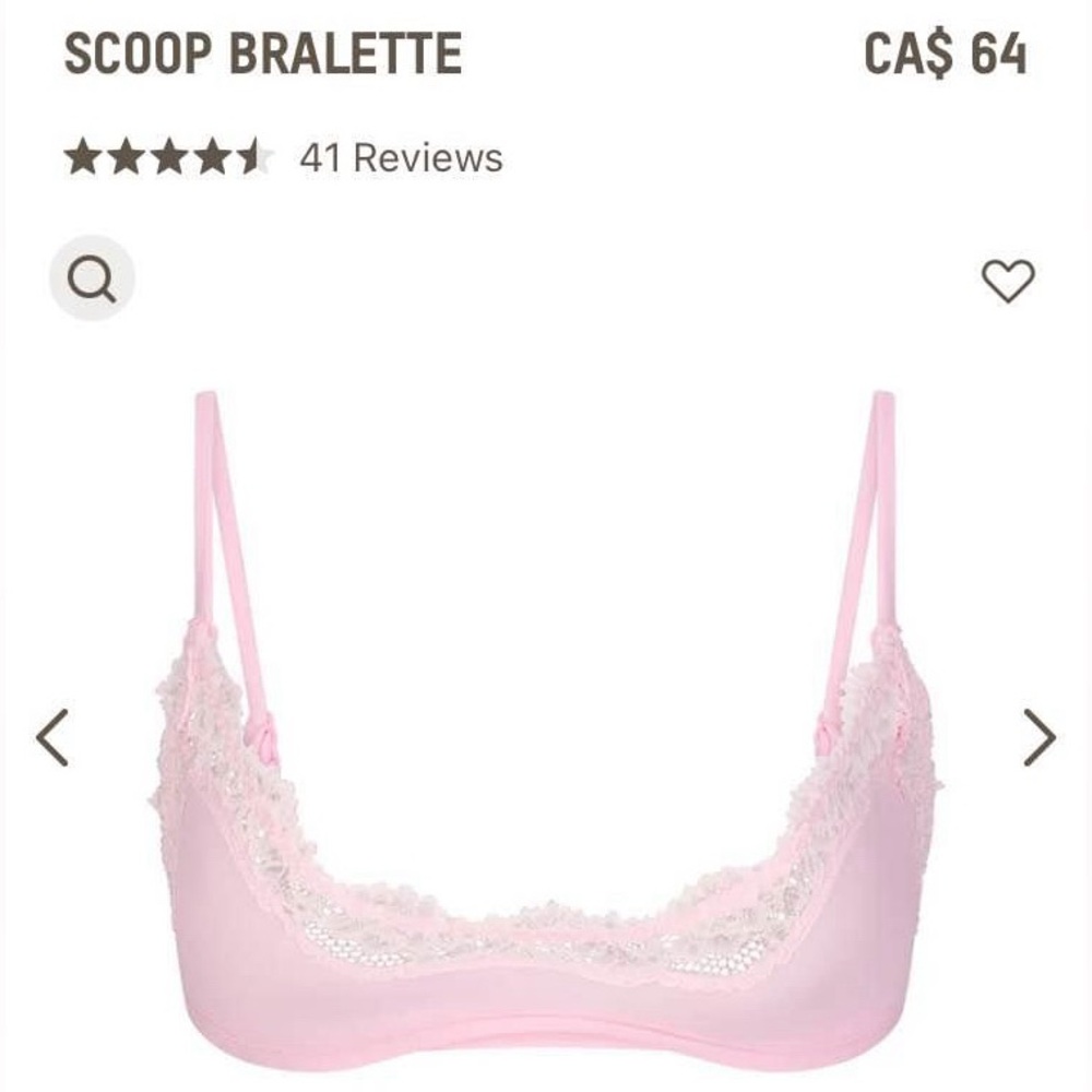 SKIMS Fits Everybody Lace Scoop Bralette - Cherry Blossom